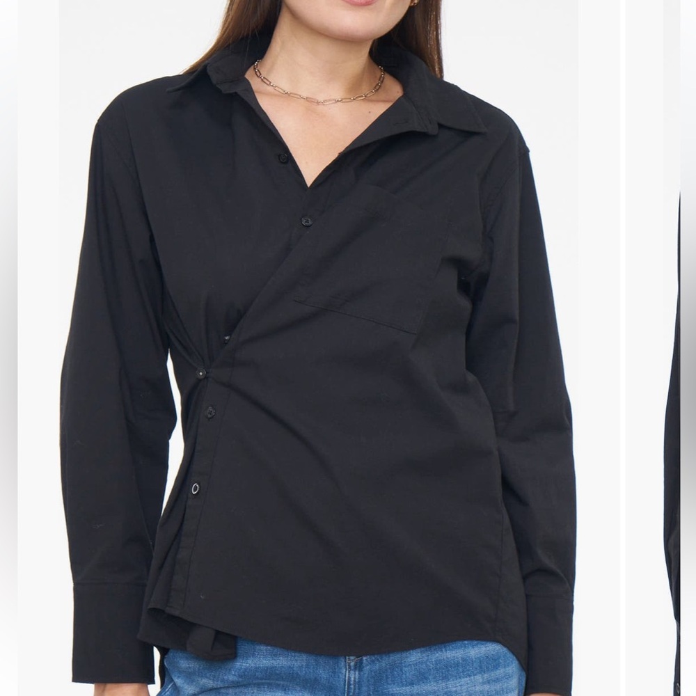 Pistola Kaci Long Sleeve Crossover Button Front Top